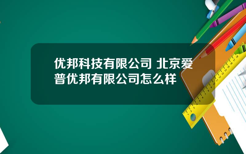 优邦科技有限公司 北京爱普优邦有限公司怎么样